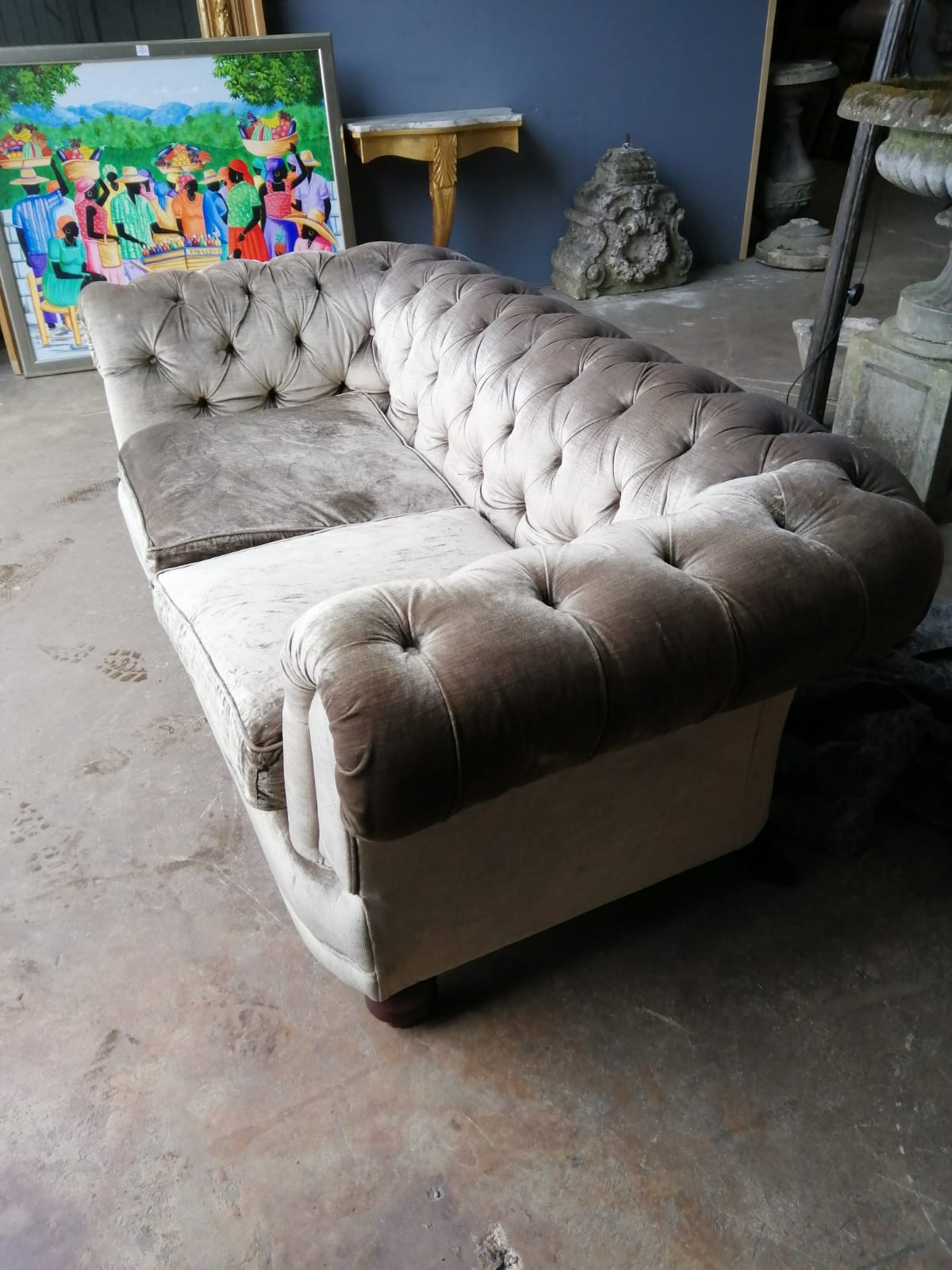 A Chesterfield sofa, length 180cm depth 90cm height 72cm